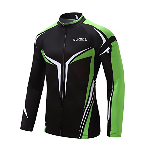 GWELL Herren Radtrikot Set Fahrrad Trikot Langarm