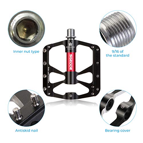 SGODDE Metall Fahrrad Pedale, Mountainbike Fahrradpedale