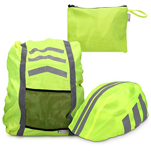 kwmobile Regenschutz Set für Helm Rucksack Helmüberzug